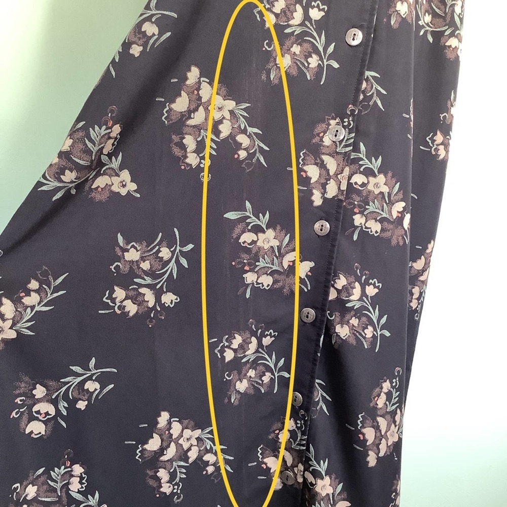Vintage Sleeveless Long Button Front Floral Print Safari Dress Rayon Buckle Back - Picture 4 of 16